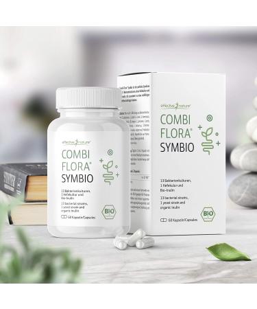 Combi Flora Symbio - Probiotic with 13 Strains + Organic Inulin - 60 Vegan Capsules - High Dose Delayed Release - Buy Online on GoSupps.com