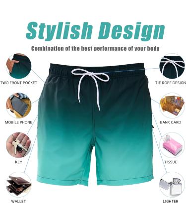 Decorie Men's Quick-Drying Swim Shorts - L Green Boardshorts with Mesh Lining for Ultimate Comfort - Buy Online on GoSupps.com