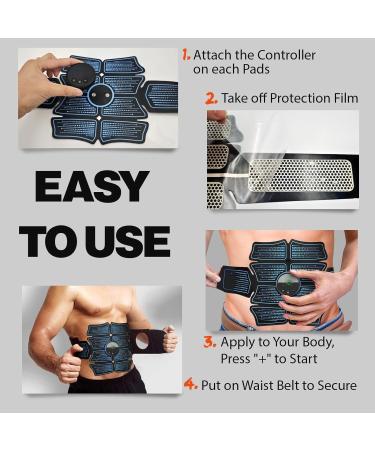 Buy Ab Stimulator & Muscle Toner - MHD TENS Portable Fitness Equipment for Men & Women | International Shipping - Buy Online on GoSupps.com