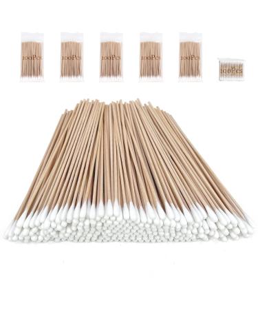500 Pcs 6 Long Cotton Swabs with Wooden Sticks - Lint Free Gun Cleaning Swabs - Cotton Tipped Applicator for Makeup  Gun Cleaning & Lubricating  Pet Care  Hard-to-Reach Area Cleaning Tools