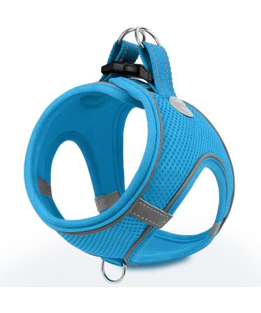 Joyal dog harness Small dogs reflective soft padded dog dishes air-mesh breast dishes for puppies Little dogs S Baby Blue S-Breast: 38-42cm Baby Blue