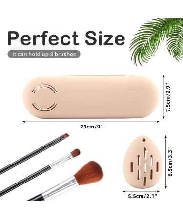 Large Silicone Makeup Brush & Sponge Holder Set - 7 Pcs Organizer for Traveling - Buy Online on GoSupps.com