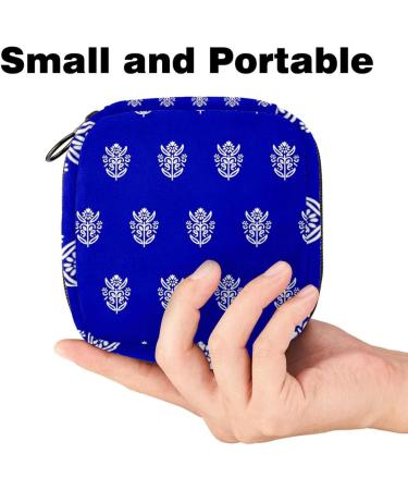 Floral Pattern Napkin Storage Bag - Portable Holder for Menstrual Cups & Nursing Pads - Ideal for Women Teens & Girls - Blue - Buy Online on GoSupps.com