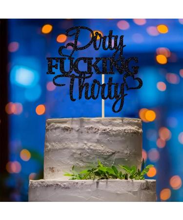 VIKY Glitter 30th Birthday Cake Topper - Dirty Thirty Man & Woman Decoration | Perfect for 30th Birthday Party Decor - Buy Online on GoSupps.com