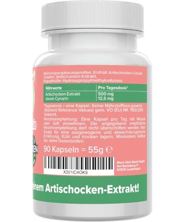 Artichoke Capsules 500mg | High Cynarin Content | Vegan & Additive-Free | Quality from Germany | Supports Digestion & Liver Health | Laboratory Tested - vitamineULE  - Buy Online on GoSupps.com