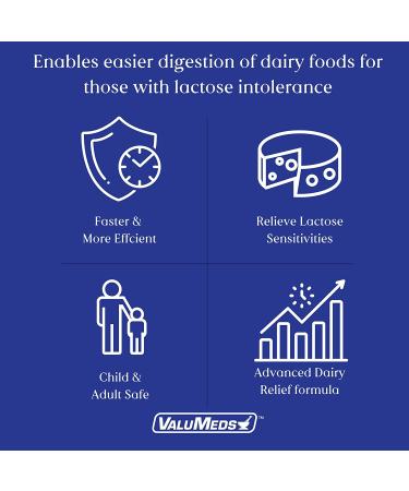 ValuMeds Fast-Acting Lactose Enzymes 120 Softgels - Prevent Gas, Bloating & Diarrhea - Comparable to Lactaid - Dairy Relief Supplement - Buy Online on GoSupps.com