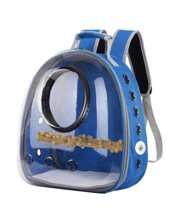 LOVIVER Lightweight Bird Carrier Transparent and Breathable Outdoor Backpack Suitable for Parrot Pets Habitat Blue