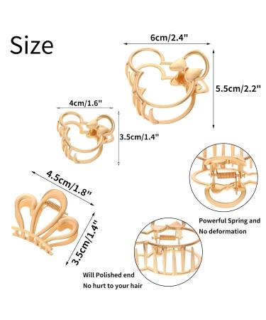 Purggy 3 Pack Large Metal Claw Clips for Mouse Ears Theme Party - Hair Accessories - Buy Online on GoSupps.com