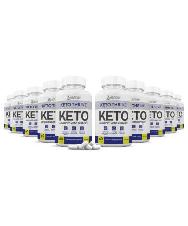 (10 Pack) Keto Thrive Keto ACV Pills 1275MG Keto Support Blend Capsule Alternative to Keto ACV Gummies Formulated with Apple Cider Vinegar Extra Virgin Olive Oil Powder Green Tea Leaf 600 Capsules