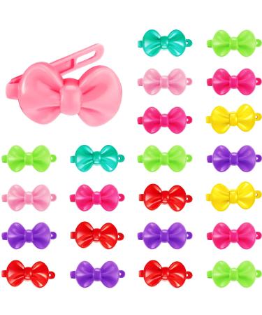 100 Pieces Girls Hair Barrettes Self Hinge Plastic Hair Clip Toddler Kids Baby 80s 90s Hair Pin Colorful Cute Hair Clip Cartoon Hair Accessories (Bow) - Buy Online on GoSupps.com