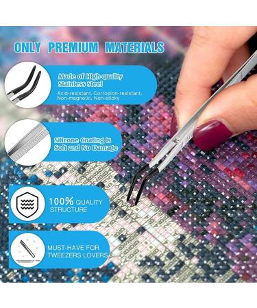 Doumneou 6-Piece Rubber PVC Tweezers Set with Stainless Steel Tips | Ideal for Crafting Hobby & Industrial Use (Black) - International Shipping Available - Buy Online on GoSupps.com