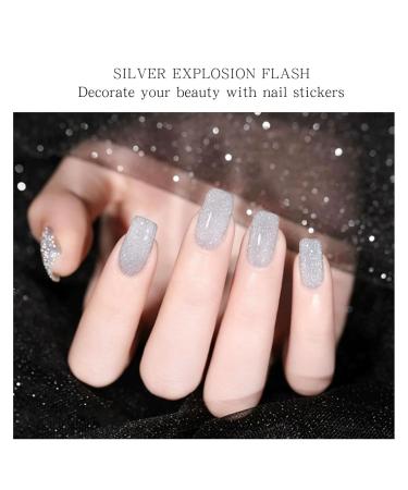 JMEOWIO Silver Nail Foil Glitter - Self-Adhesive Nail Stickers for Stunning Nail Designs - International Shipping Available - Buy Online on GoSupps.com
