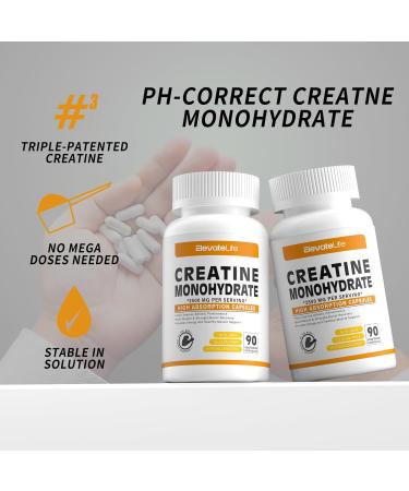 Buy Creatine Monohydrate 2500mg - 90 Capsules | Gluten Free Non-GMO Supplement | International Shipping Available - Buy Online on GoSupps.com