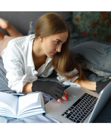 MIG4U 3 Pairs Fingerless Moisturizing Gloves | Half Finger Beauty Glove for SPA, Eczema, Dry Hands | Summer Sun UV Protection | L/XL, Black - Buy Online on GoSupps.com