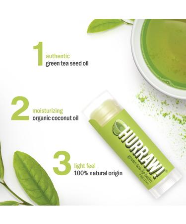 Hurraw! Green Tea Lip Balm 2 Pack: Organic Certified Vegan Cruelty and Gluten Free. Non-GMO 100% Natural Ingredients. Bee Shea Soy and Palm Free. Made in USA - Buy Online on GoSupps.com