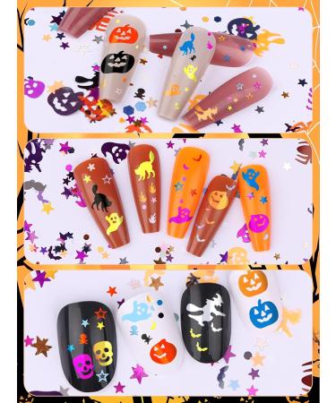 Ebanku 36 Colographic Nail Seedlets - Glittering Halloween Spider Laser Nail Sequins for 3D Holographic Manicure Art - Buy Online on GoSupps.com
