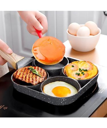 TABKER Pans Four-Hole Frying Pot Non-Stick Egg Breakfast Fried Pan Pancake Stove Pan Saucepan Cooking Utensils Cookware for Kitchen Camping - Buy Online on GoSupps.com