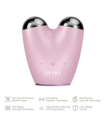Geske SmartAppGuided Microcurrent Face-Lifter | 6-in-1 Anti-Aging Device for Facial Lifting & Jawline Training | Pink Double Chin Remover - Buy Online on GoSupps.com