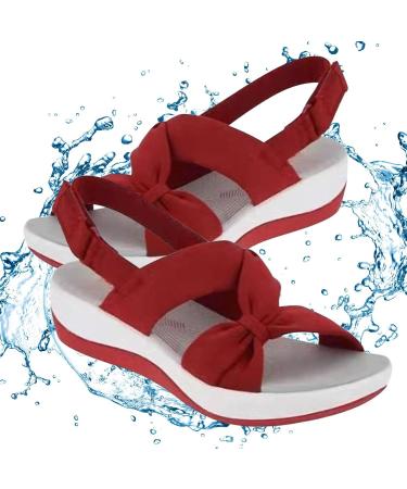 Buy Women's Chaies Sandals with Foot Vault Support - Comfortable Low Wedge Summer Beach Shoes with Adjustable Straps - Elegant 37 EU Red - Buy Online on GoSupps.com