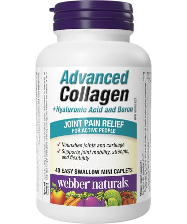 Webber Naturals Advanced Collagen with Hyaluronic Acid and Boron 40 Mini Caplets & Glucosamine Chondroitin Double Strength 140 Caplets Helps Relieve Joint Pain Associated with Osteoarthritis - Buy Online on GoSupps.com