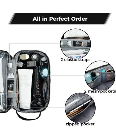 Ecohub Water-Resistant Travel Toiletry Bag | Wet/Dry Separation | Wide-Open Zipper Pouch | Recycled PET | Men/Women | Black - Buy Online on GoSupps.com