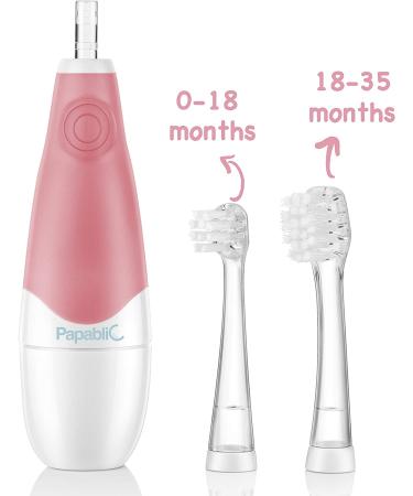 Papablic BabyHandy 2-Stage Sonic Electric Toothbrush for Ages 0-3 Years - Pink - Buy Online on GoSupps.com