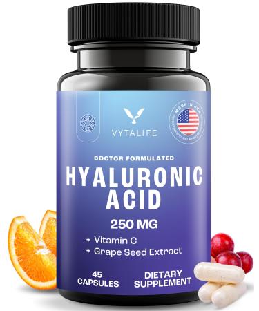 VYTALIFE Hyaluronic Acid Joint Support Supplement Joint Supplement Joint Supplements Hyaluronic Acid Capsules Skin Vitamins - 1 Pack (45 Capsules) 250mg