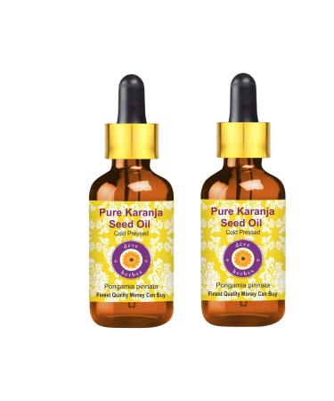 DEve Herbes Pure Karanja seed oil (pongamia pinnata) with glass droppers natural therapeutic quality cold -pressed (pack of Two) 100ml x 2 (6.76 oz) 100 ml (2 Pack)