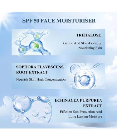 Brightening Sunscreen Spf 50 UVA/UVB Moisturising Face Sunscreen Very Water+Sweat Resistant Sunscreen Powerful Sun Protection With Brown Spot Reduction Evens Skin Tone Sensitive Skin Sun Cream - Buy Online on GoSupps.com