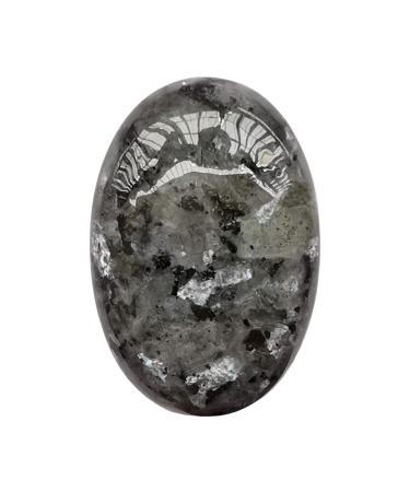 Manekieko Natural Black Labradorite Worry Stones Oval Palm Pocket Healing Crystal Massage Spa Energy Stone