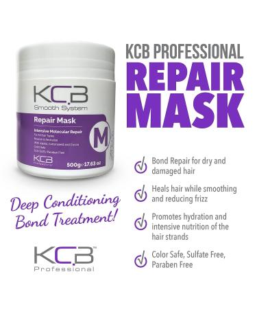 KCB PROFESSIONAL Smooth Repair Hair Mask 17.63 oz - Deep Conditioning Treatment for Frizz Control - Enriched with Jojoba Oil, Coconut & Cocoa Butter - Buy Online on GoSupps.com