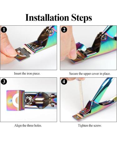 Shop Rainbow Acrylic Nail Clippers - Adjustable Stainless Steel Trimmer with Magnetic Sizer for Precision Nail Art & Manicure Tools | International Shipping Available - Buy Online on GoSupps.com