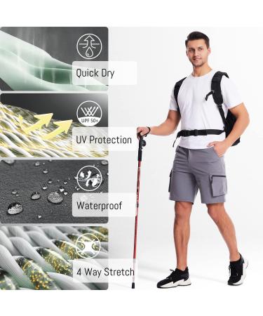 CANGHPGIN Men's Quick Dry Cargo Shorts - Dark Grey, Medium - Buy Online on GoSupps.com