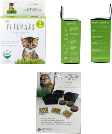 Organic Cat Grass Kit - 3 Trays, Soil Pucks & Non GMO Wheatgrass Seeds - Healthy Treat for Cats, Dogs, Rabbits & More - Buy Online on GoSupps.com