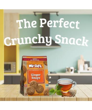 Mi-Del Ginger Snaps Cookies - Non GMO Certified, 0g Trans Fat, 10 Ounce (Pack of 8) | Snacks On The Go - Buy Online on GoSupps.com