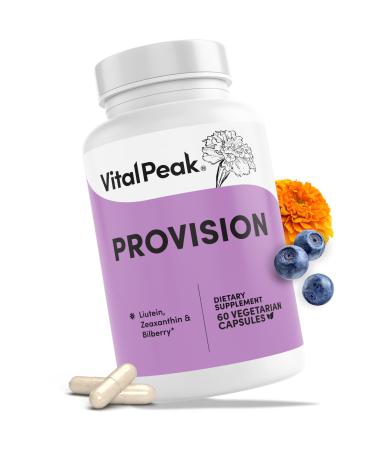Vital Peak Provision - Eye Vitamins - Eye Health Supplements - with Bilberry Eyebright Lutein Zeaxanthin & More Vitamins - Vegan Non GMO Dairy Free Soy Free Gluten Free - 60 Capsules