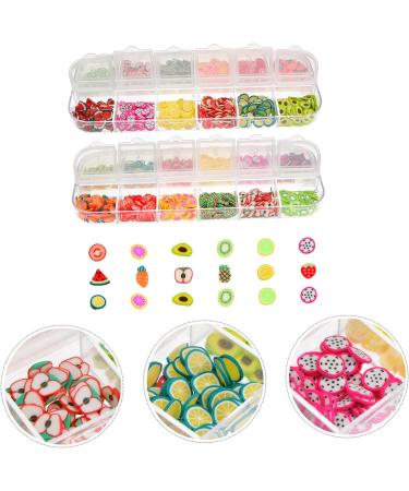 Healeved 4 Boxes 12 Polymer Clay Sequins Manicures Accessories Flower Stickers for Nails Nail Slices Fruit Lemon Stickers Fruit Slice Nails Nail Art Supplies 3d Crystal Mud Soft Pottery - Buy Online on GoSupps.com