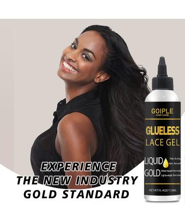 Liquid Gold Wig Glue - 4oz - Temporary Hold for Wigs & Lace Front - Non-Toxic & Invisible Bonding Gel - Buy Online on GoSupps.com