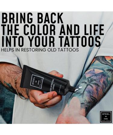 Steel n Ink Tattoo Aftercare Lotion - 60ml Unscented Vegan Tattoo Cream for Healing Fresh Tattoos - Buy Online on GoSupps.com