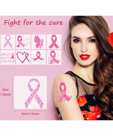 Pink Ribbon Breast Cancer Awareness Temporary Tattoos - Pack of 160 PCs - Buy Online on GoSupps.com