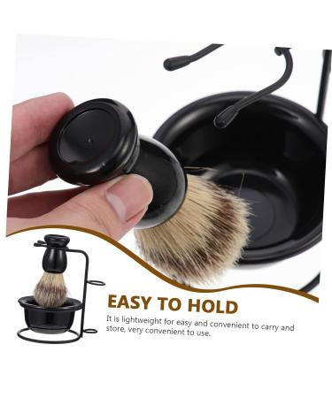 Minkissy Men's Razor Set - 4 Metal Shaving Organizers Shaving Brush & Bowl Holder Black - Perfect for Grooming & Shaving Essentials - Buy Online on GoSupps.com