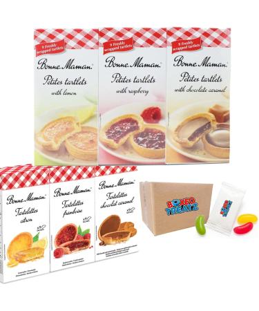 Bonne Maman Petites Tartlets - Pack Of 2 (6 x 9) - Featuring Lemon Raspberry and Chocolate Caramel Varieties. Individually Wrapped Jam Tartlets for a Fresh Afternoon Tea Delight - Boxed Treatz - Buy Online on GoSupps.com