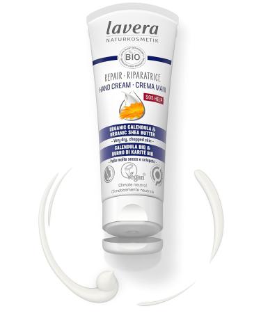 Lavera Repair Hand Cream - Organic Vegan Natural Cosmetics with Calendula & Shea Butter - 75ml - Buy Online on GoSupps.com