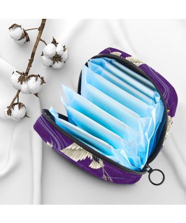 Shop Muooum Menstruation Pad Bag - Zip Women's Flip Bag for Tampons - Stylish Crane Design on Purple - Color 9 - Buy Online on GoSupps.com