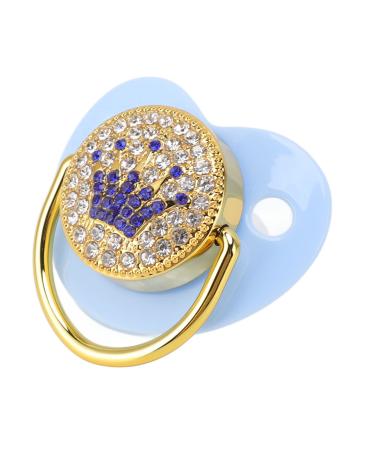 Ultra-light baby pacifier made of silicone soft bling pacifier for newborns for 6 to 18 months expert design for pediatric diet (m blue)