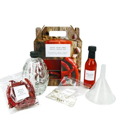 DIY Hot Sauce Gift Set - Chilli Sauce Making Kit with Glass Grenade Bottle | Unique Cooking Gift for Men/Santa - Buy Online on GoSupps.com