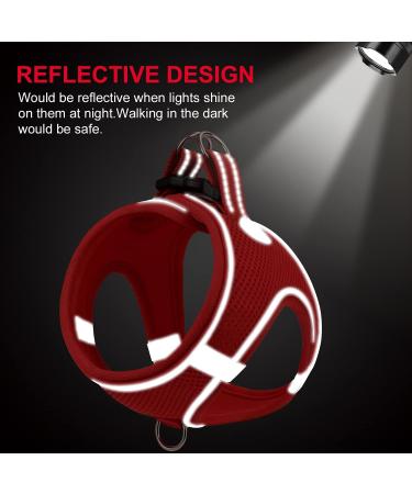 Joyal Dog Harness - Reflective Soft Padded Air-Mesh for Cats & Puppies - XXXS Red (27-31cm) - International Shipping Available - Buy Online on GoSupps.com