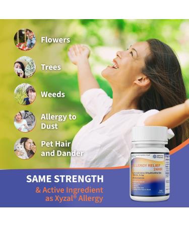 Velocity Pharma Levocetirizine Dihydrochloride Tablets USP 5mg - 24 Hour Allergy Relief - Non-Drowsy Antihistamine - 240 Count - Buy Online on GoSupps.com