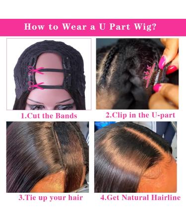 CanaryFly 24 Inch Brazilian Straight Human Hair U-Part Wig for Black Women - 180% Density, Natural Color, Glueless - Buy Online on GoSupps.com