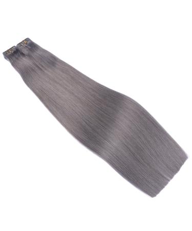 Tape In Hair Extensions - Dark Grey 40cm | 50 Remy Real Hair Tresses with Adhesive Tape | Novon Hair Extensions - Buy Online on GoSupps.com